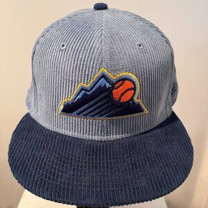 Colorado Rockies New Era Winter Cabin Corduroy Fitted Hat 7-1/2 Blue